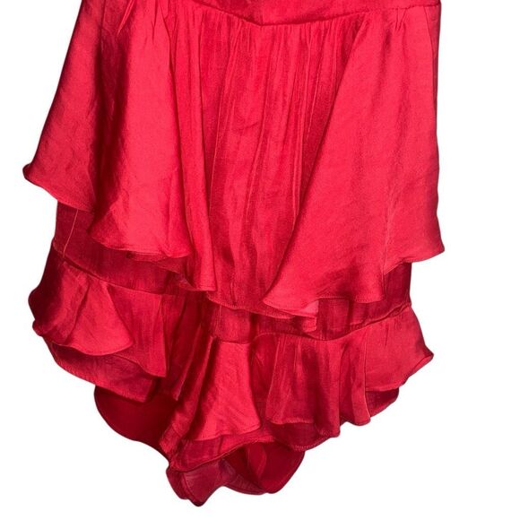 462. Saints + secret Romantic Gathered Bust Open Back Romper Red size Large - Picture 7 of 11